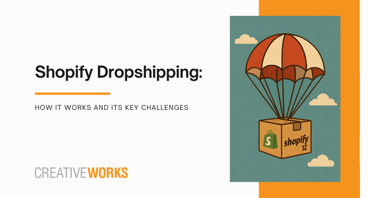 a Shopify package falling from a parachute